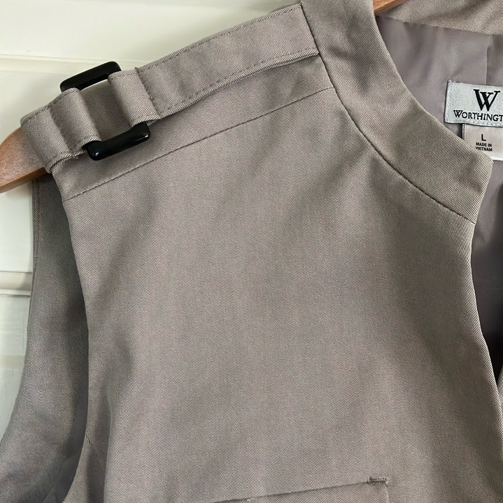 Worthington Cotton Vest Utility Style Design with Tie at Waist Large - Picture 6 of 11